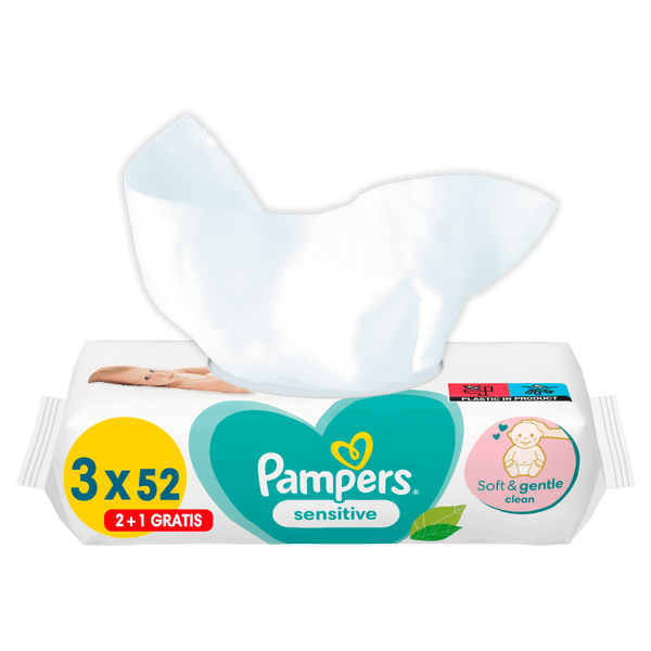 Pampers Babydoekjes sensitive promopack 2+1
