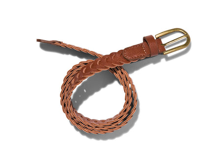 gevlochten dames riem 2cm bruin