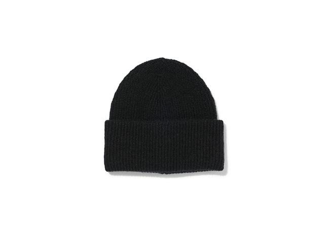 damesmuts met wol rib zwart
