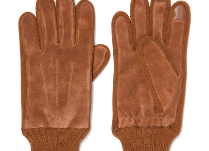 suede men's gloves brown