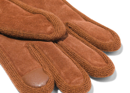 suede men's gloves brown