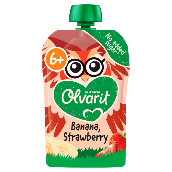 Olvarit 6+ Monate Quetschobst Banane Erdbeere