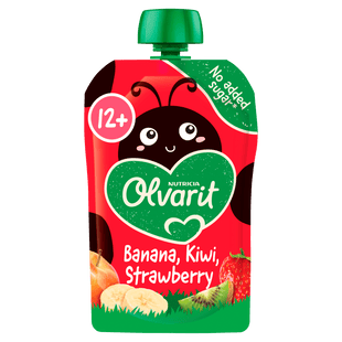 Olvarit 12+mnd Knijpfruit Banaan Kiwi Aardbei