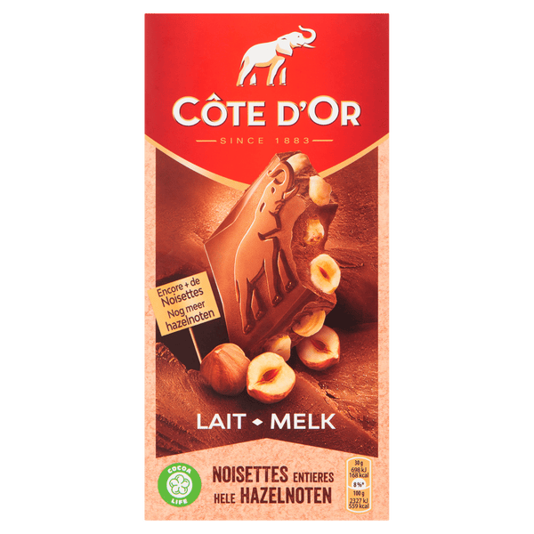 Côte d'Or Chocoladereep Melk Hele Hazelnoten