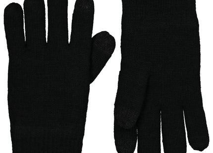 kinderhandschoenen met touchscreen gebreid zwart