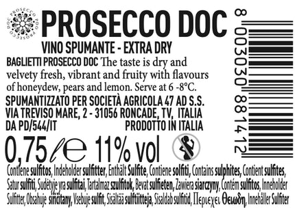 Baglietti Extra Dry Prosecco N°10 0.75L