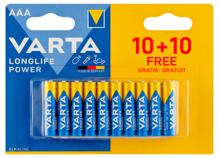 Varta Longlife AAA batterijen 10+10