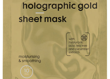 gold colored holographic face mask