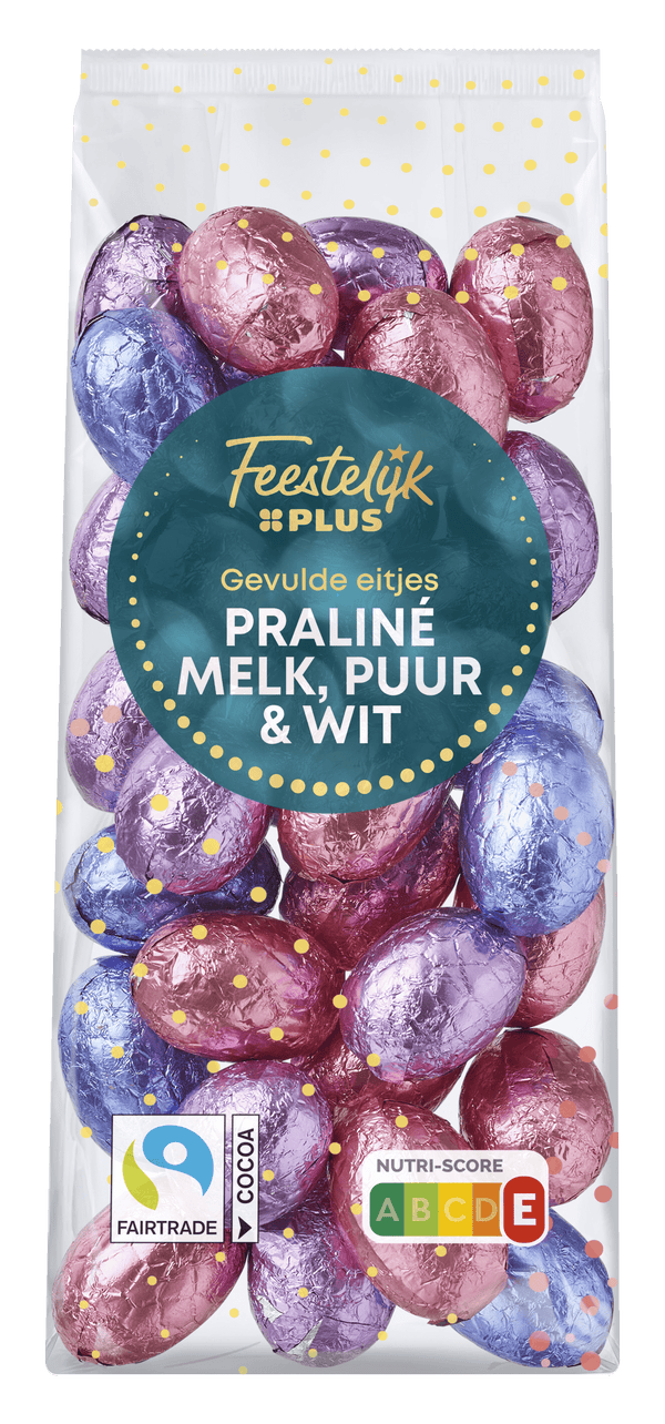 Feestelijk  Paaseitjes Praline Melk Puur Wit gevul