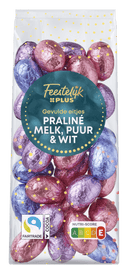 Feestelijk  Paaseitjes Praline Melk Puur Wit gevul