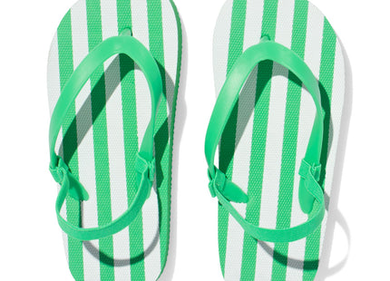 children's flip flops stripes green