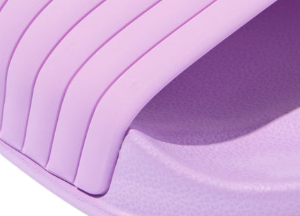 children's bath slippers with purple ribbed waistband