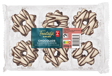 Feestelijk  Chocolade kerststerren wit