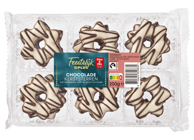 Feestelijk  Chocolade kerststerren wit