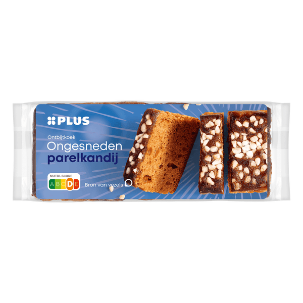 Dutch spiced breakfast cake with pearl rock candy, unsliced