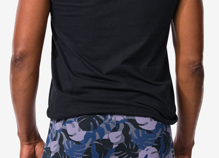 short men's boxers cotton plants - 3 pieces dark blue