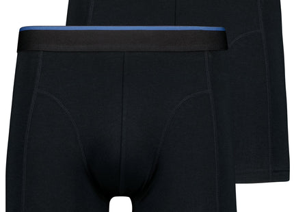 long men's boxers soft cotton - 2 pieces black