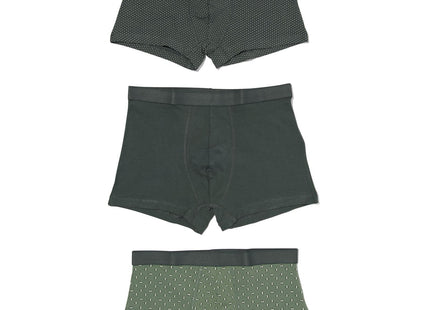 heren boxers kort stretch katoen - 3 stuks groen  Dutchshopper