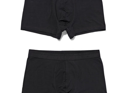 men's boxers short real lasting cotton - 2 pieces black