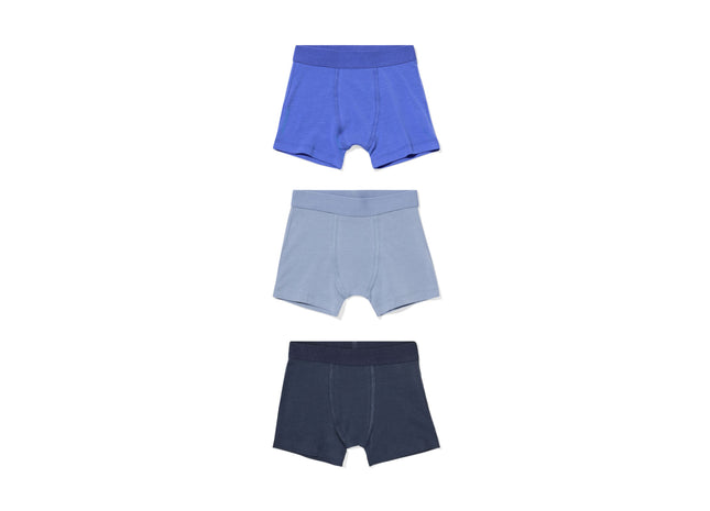kinderboxers effen - 3 stuks blauw