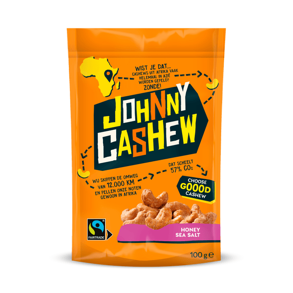 Johnny Cashew Honing Zeezout 100g