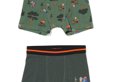 kinder boxers stretch katoen - 2 stuks groen