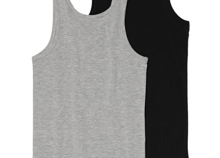 kinder hemden basic stretch katoen - 2 stuks zwart