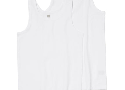 kinder hemden basic stretch katoen - 2 stuks wit