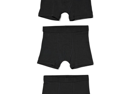 kinder boxers basic stretch katoen - 3 stuks zwart