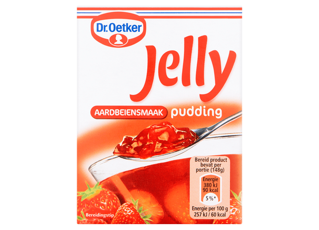 Dr. Oetker jelly pudding aardbeiensmaak