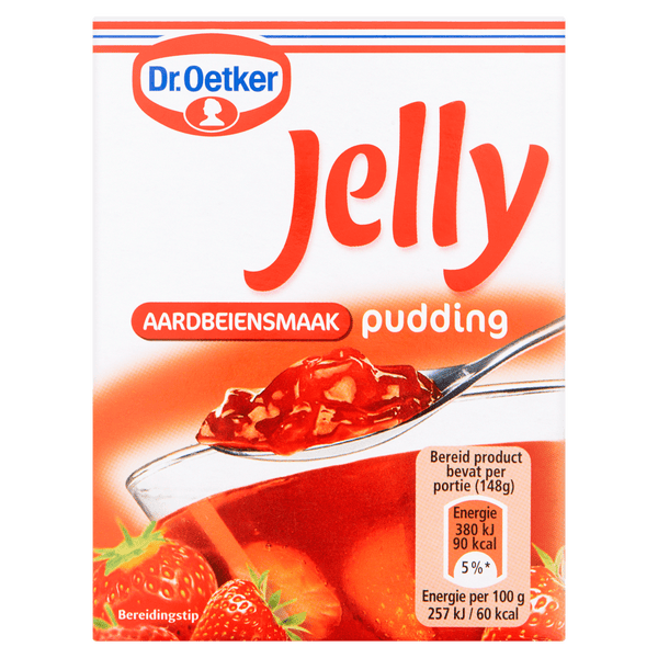 Dr. Oetker jelly pudding aardbeiensmaak