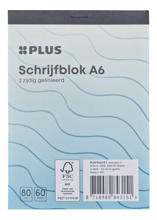 Schrijfblok A6 80 vel
