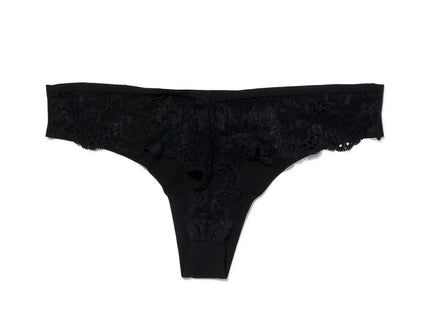 women's thong micro lace black