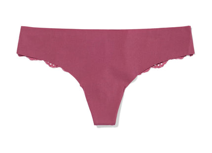 women's thong with lace dark pink