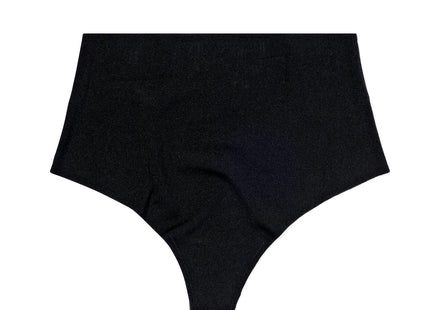 ladies waist thong micro rib black