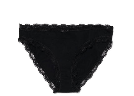 women's briefs stretch cotton/lace black