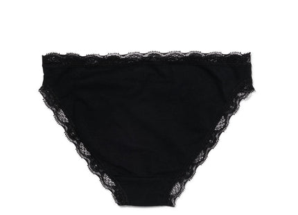 women's briefs stretch cotton/lace black