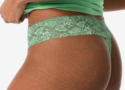 women's thong cotton with green lace