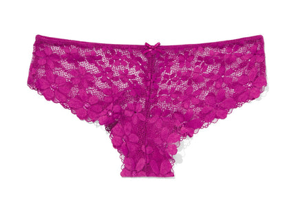 women's brazilian with lace bright pink