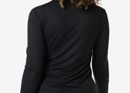 ladies thermal shirt with turtleneck black