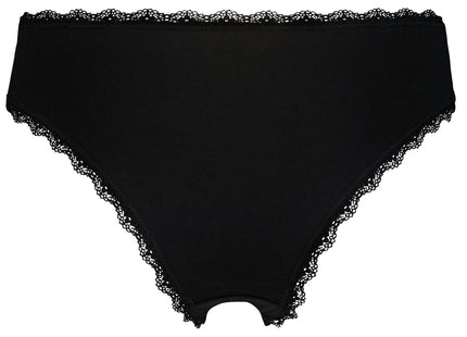 ladies brazilian cotton with lace black