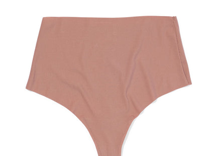 ladies waist thong micro rib light brown