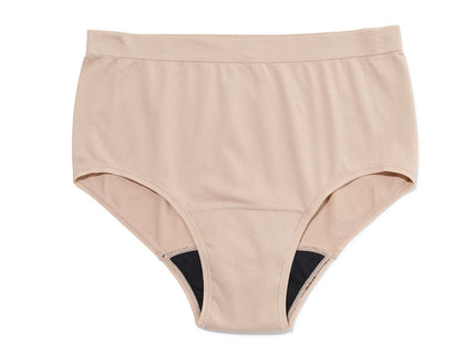 seamless menstrual briefs with high waist, light absorption, beige