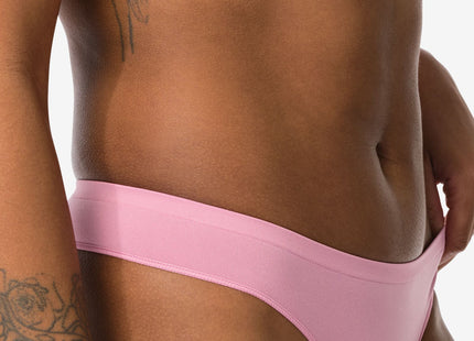 women's thong seamless micro pink