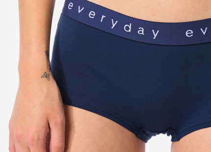 damesboxer hoge taille katoen donkerblauw