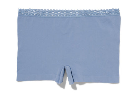 ladies shortie seamless with lace blue