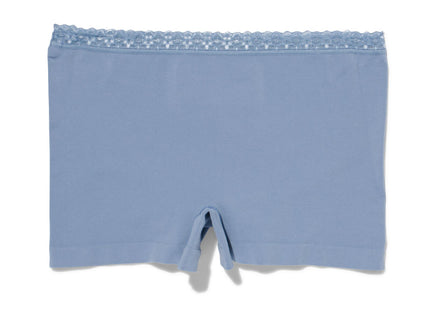 ladies shortie seamless with lace blue