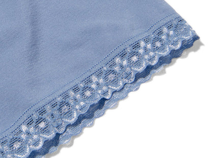 ladies shortie seamless with lace blue