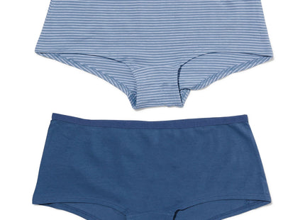 women's shorties stretch cotton - 2 pieces blue