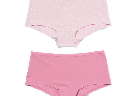 women's shorties stretch cotton - 2 pieces pink